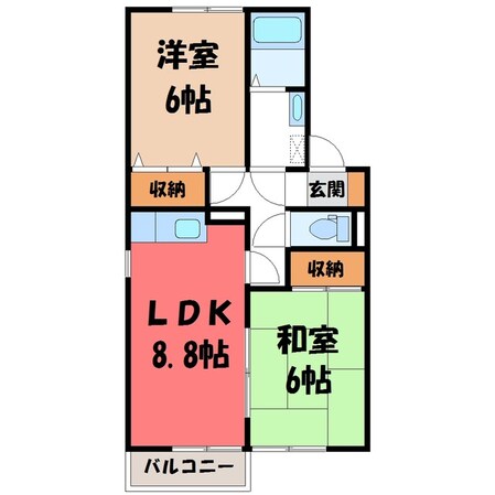 サンセール B棟の物件間取画像